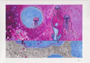 9"x12" watercolor, pencil crayon and ink