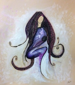 12" x 13" watercolor and ink 